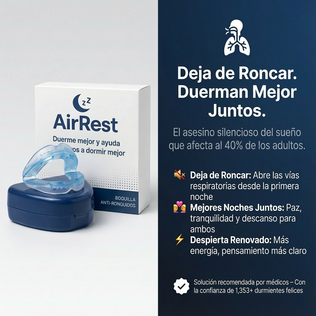 AirRest™ 2026 | Dispositivo Bucal Anti-Ronquidos y Anti-Apnea del Sueño